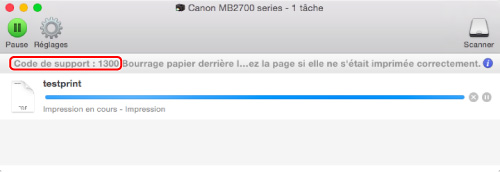 figure : Écran de message d'erreur